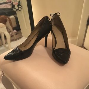 Black Snake Skin Detail Heel